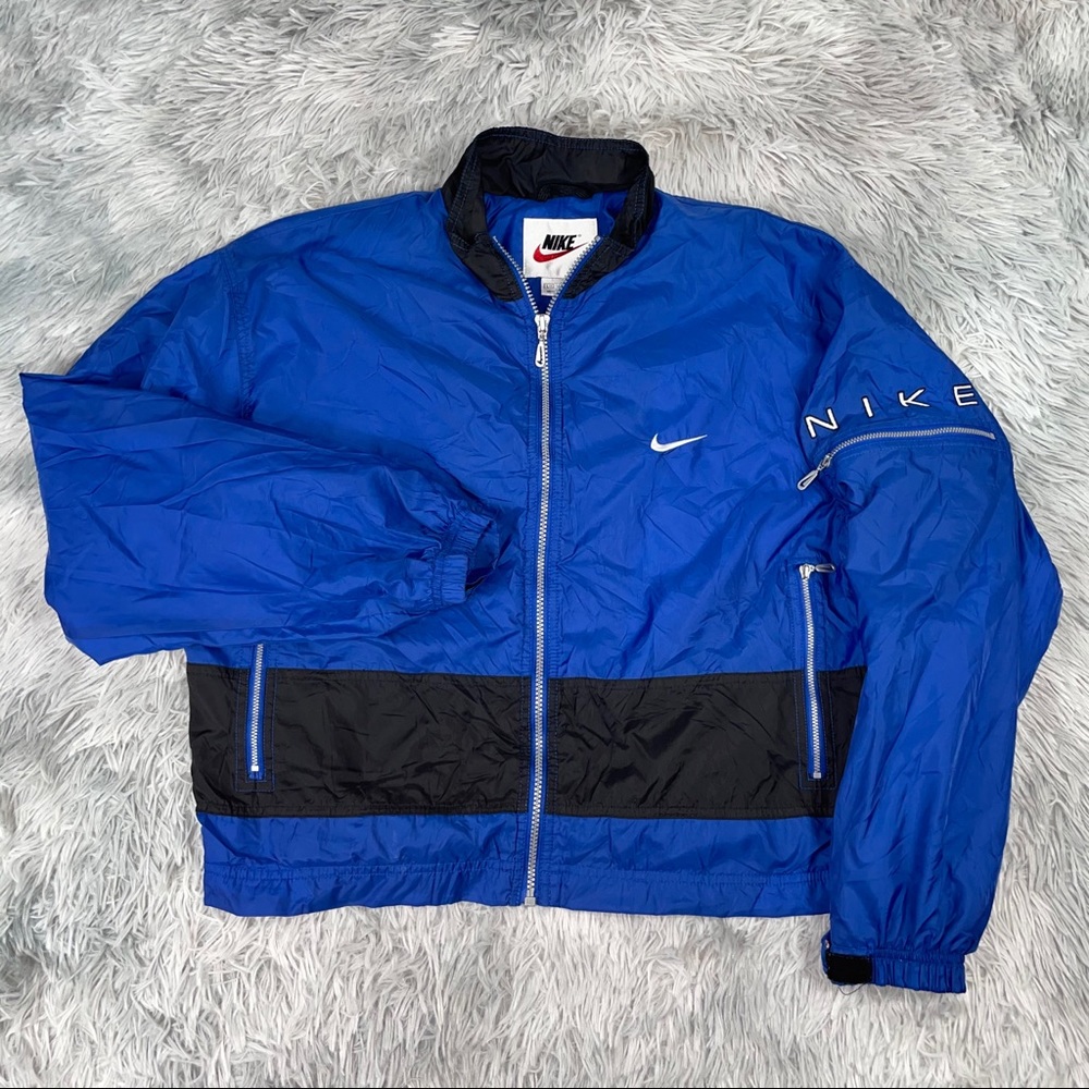 Vintage NIKE Swoosh Blue Lined Windbreaker Youth
